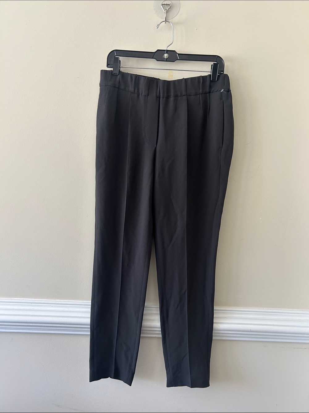 Brunello Cucinelli Elastic Waist Cigarette Pants in Gray Size 8